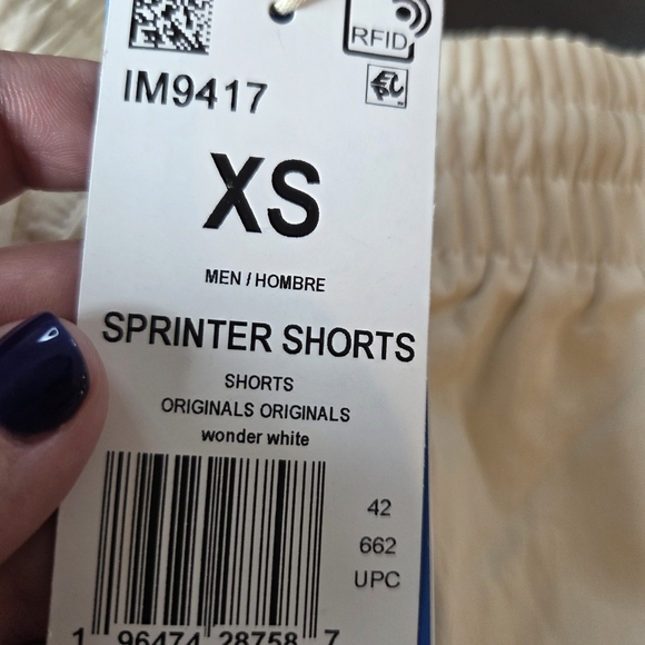 Adidas Originals Men's Sprinter Shorts - Wonder White -Extra Small - IM9417 XS - Picture 4 of 8